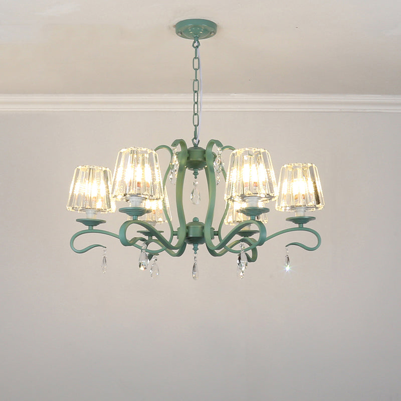 Lampadario in metallo in stile moderno lampadario appeso al lampada a soffitto verde affusolato
