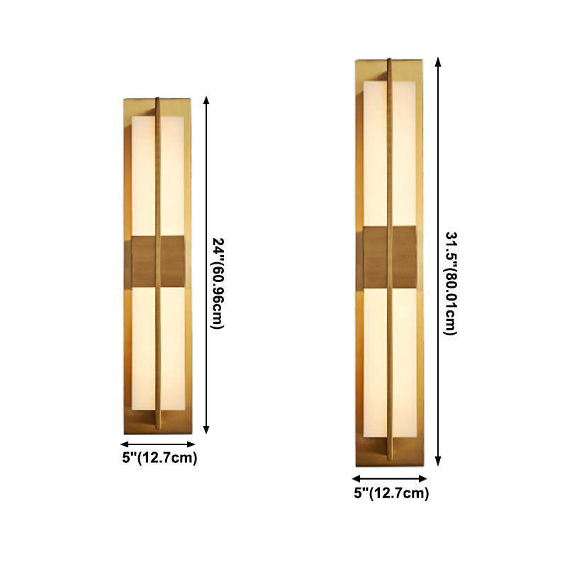 Gold Metal Modern Wall Sconce Rectangular Wall Mounted Light for Living Room
