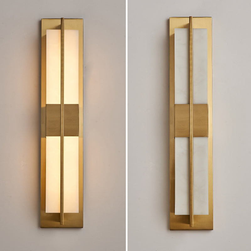 Gold Metal Modern Wall Sconce Rectangular Wall Mounted Light for Living Room