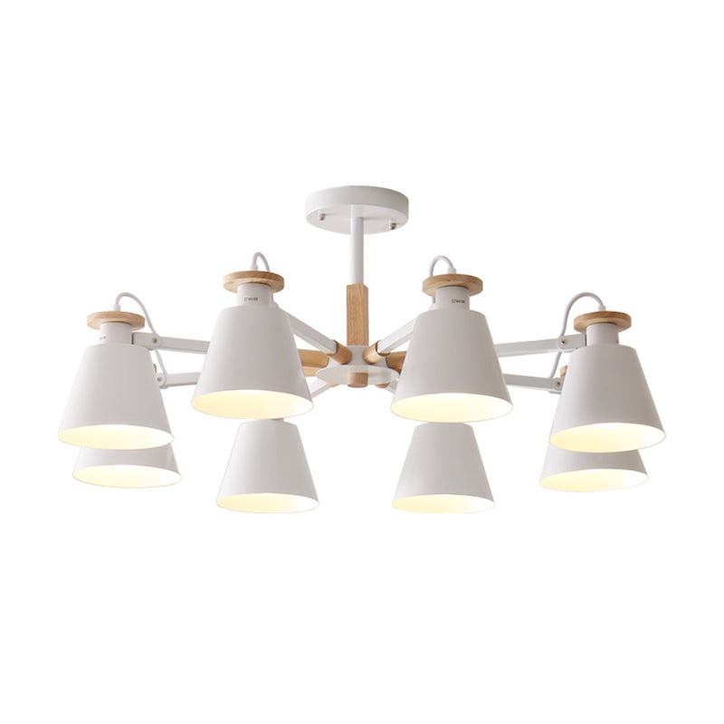 Estilo moderno de 8 luces colgantes lámparas de metal cónicos lámparas de metal cónico