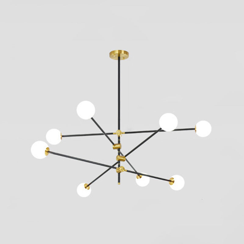 Lámpara de lámpara de suspensión industrial negro globo de vidrio múltiples luces colgantes de techo colgante