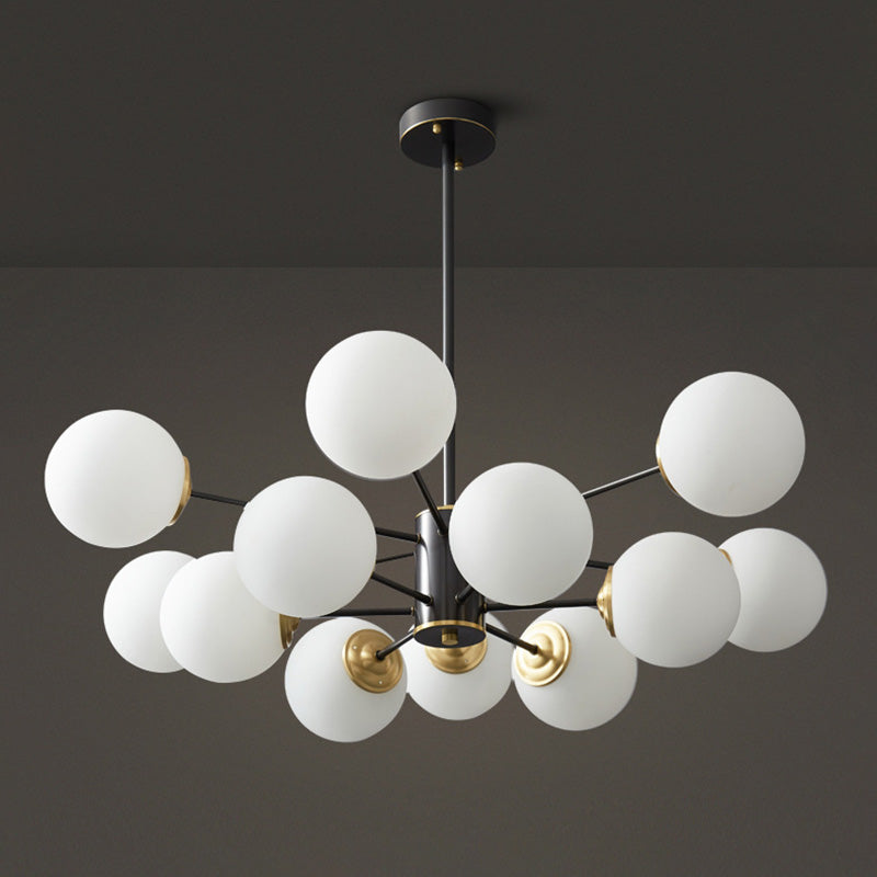 Lampada il lampadario in vetro di latte industriale Globe Multi Lights Lampadina Hanging Light