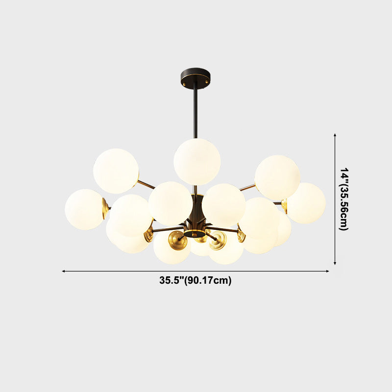 Industriële melkglas kroonluchter lampbol multi -lichten kroonluchter hangend licht