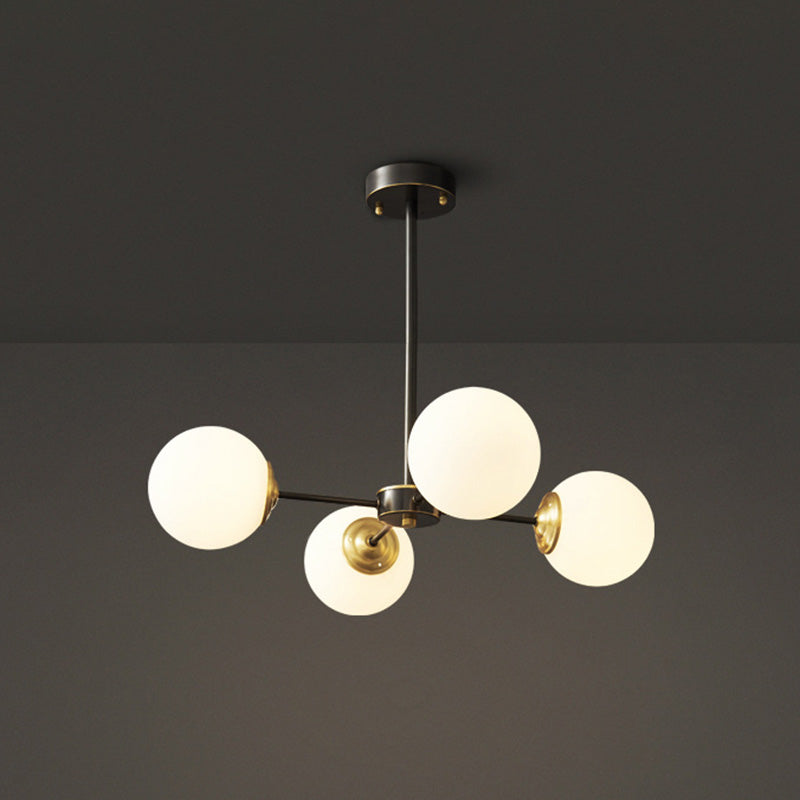 Lampada il lampadario in vetro di latte industriale Globe Multi Lights Lampadina Hanging Light