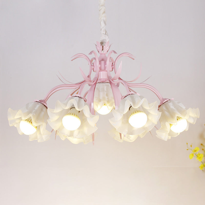 Lampadini a 9 luci in stile moderno Luci a sospensione Lights Flower Milk Glass Lighting