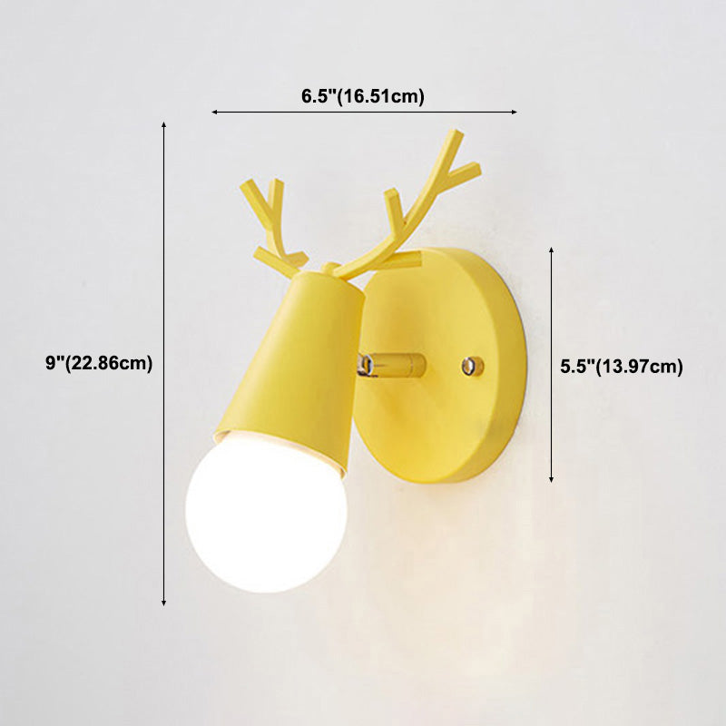 Estilo moderno Luz de lámpara de montaje de pared de 1 luces Lighting de pared de los ciervos de metal