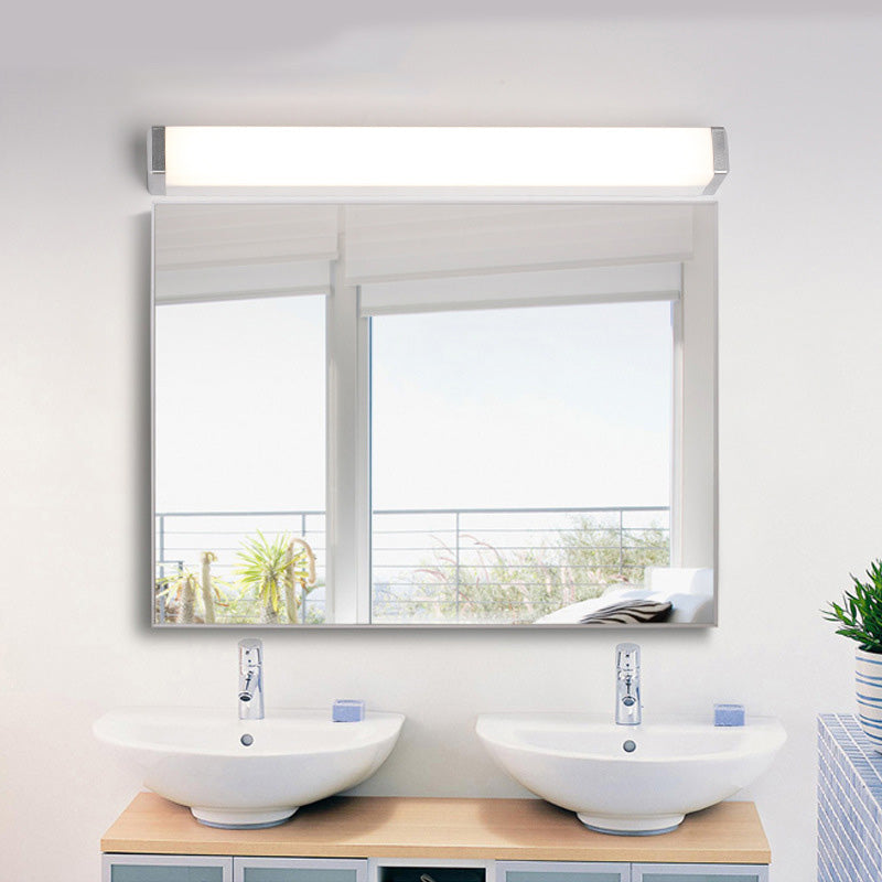 Acconde da muro di tonalità lineare a 1 luce moderna moderna illuminazione da parete specchio in stile semplice in bianco