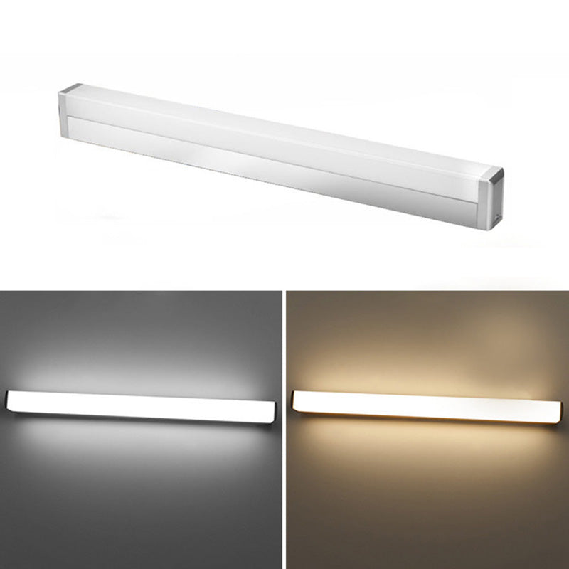 Acconde da muro di tonalità lineare a 1 luce moderna moderna illuminazione da parete specchio in stile semplice in bianco