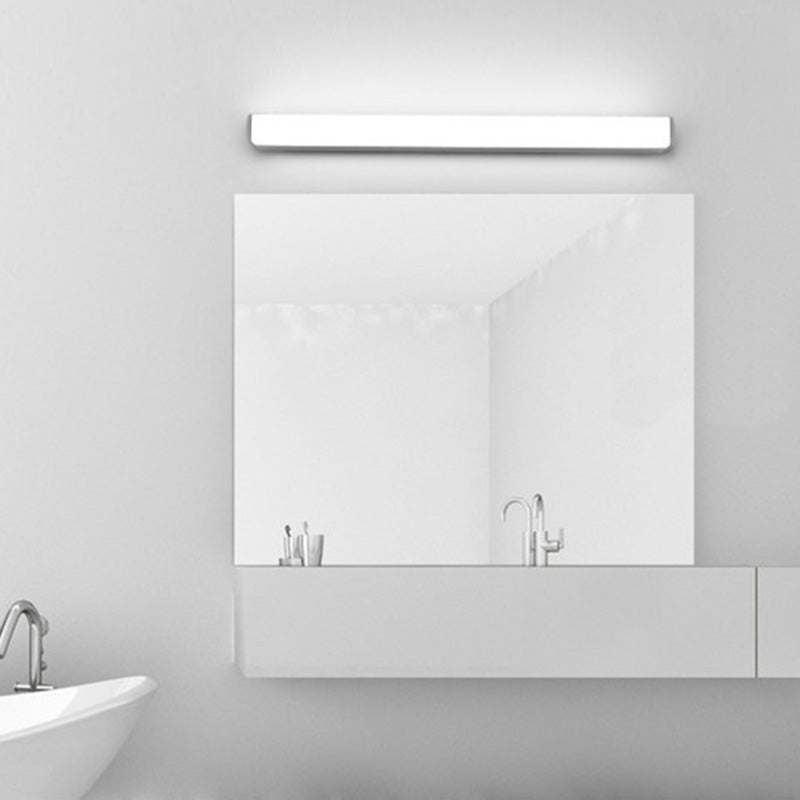 Acconde da muro di tonalità lineare a 1 luce moderna moderna illuminazione da parete specchio in stile semplice in bianco