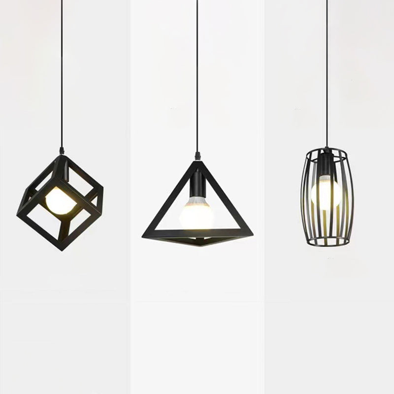 Cube Pendant Light Fixture Industrial Pendant Light Metal 1 Light Hanging Lights