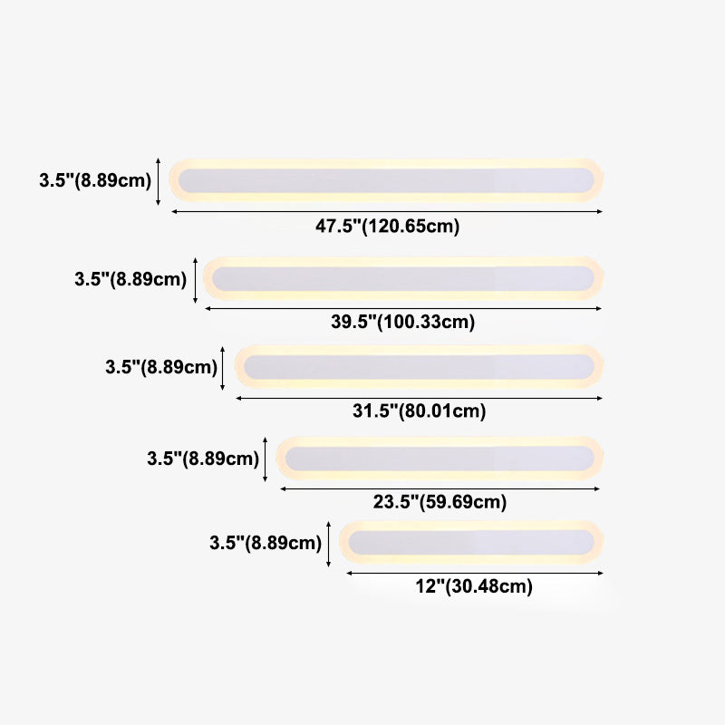 1 Light Linear Wall Mount Light Fixture Modern Wall Lamp Metal Wall Sconces