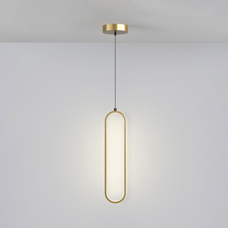 Illuminazione a sospensione lineare minimalista, tonalità rettangolare appesa la luce per camera da letto