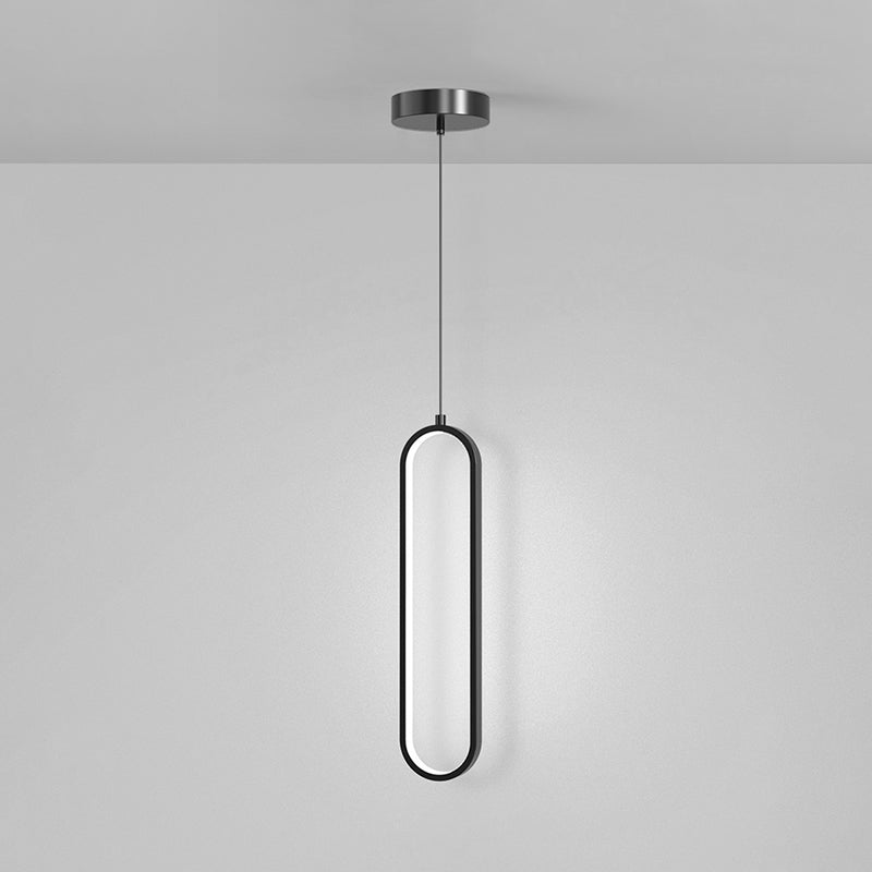 Minimalist Linear Pendant Lighting, Rectangular Shade Hanging Light for Bedroom