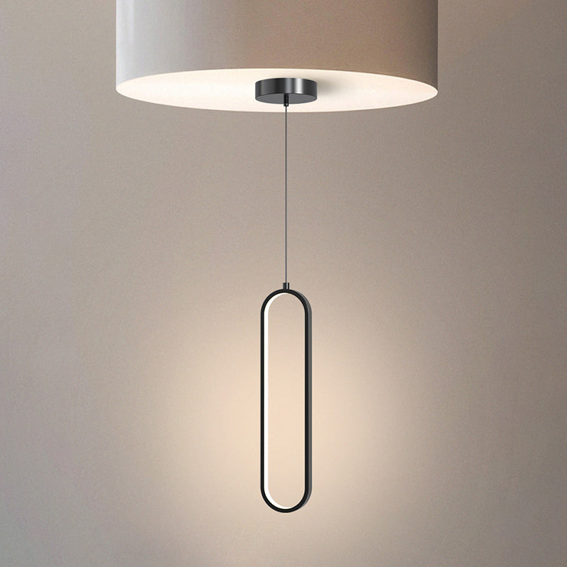 Illuminazione a sospensione lineare minimalista, tonalità rettangolare appesa la luce per camera da letto