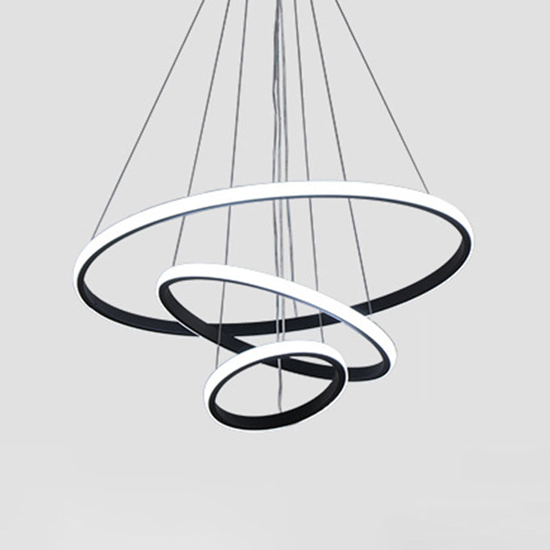 3 luci Luci a sospensione in metallo moderno in stile moderno in stile moderno in nero in nero