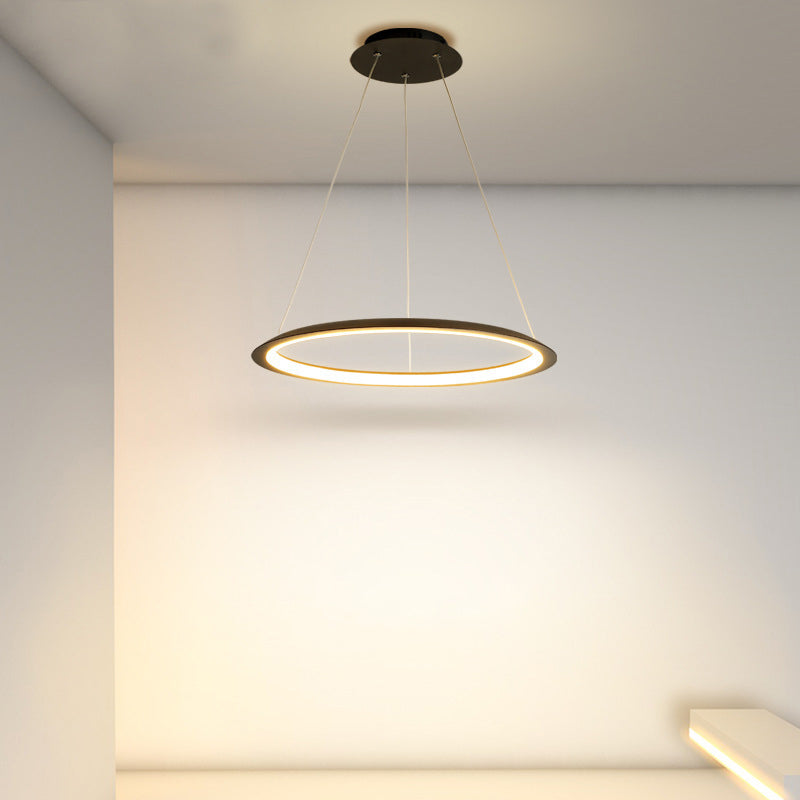 1 Light Round Hanging Light Modern Style Metal LED Hanging Light Fixtures