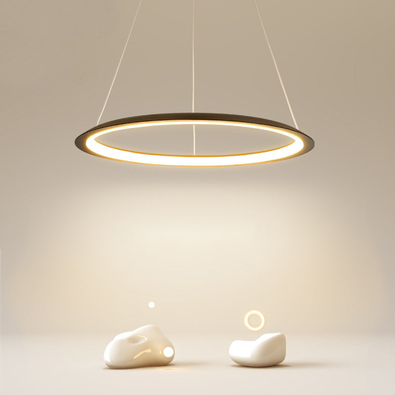 1 Light Round Hanging Light Modern Style Metal LED Hanging Light Fixtures