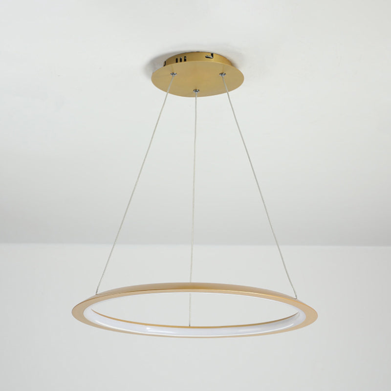 1 Light Round Hanging Light Modern Style Metal LED Hanging Light Fixtures