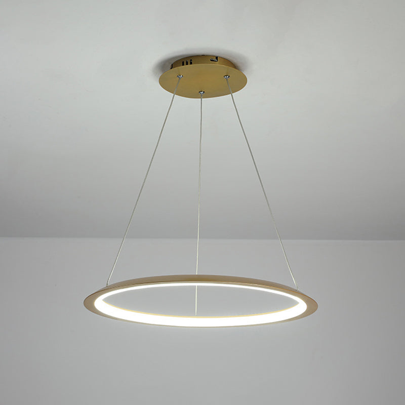 1 Light Round Hanging Light Modern Style Metal LED Hanging Light Fixtures