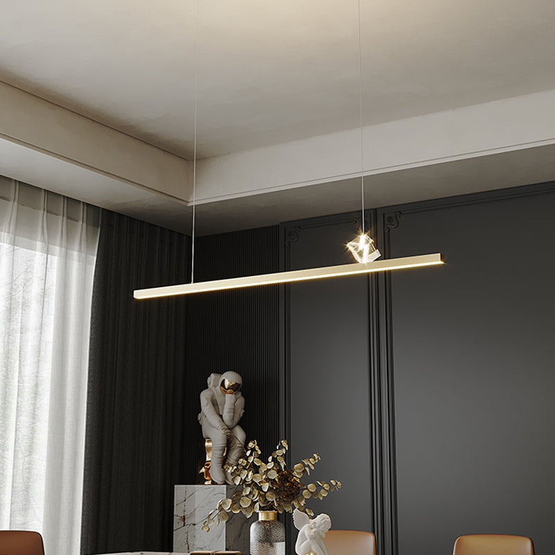 Simple Light Luxury Style LED Hanging Island Pendant Light for Dining Room