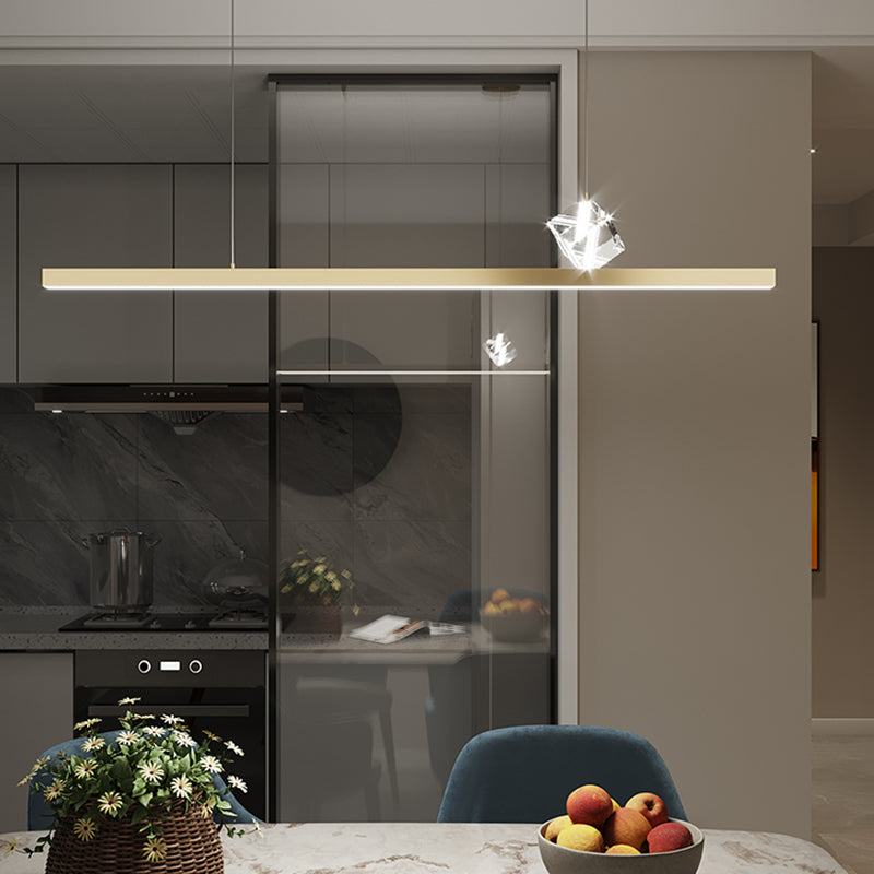 Simple Light Luxury Style LED Hanging Island Pendant Light for Dining Room