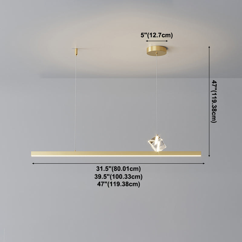 Simple Light Luxury Style LED Hanging Island Pendant Light for Dining Room