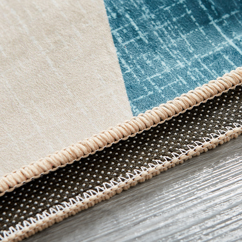 Multicolor Plants Print Area Rug Polyester Carpet Modern Non-Slip Backing Indoor Rug for Home Decor