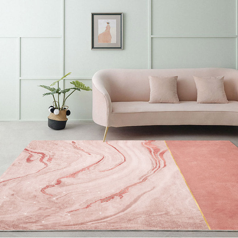 White Tone Nordic Area Carpet Polyester Color Blooming Rug Non-Slip Backing Carpet for Home Decor