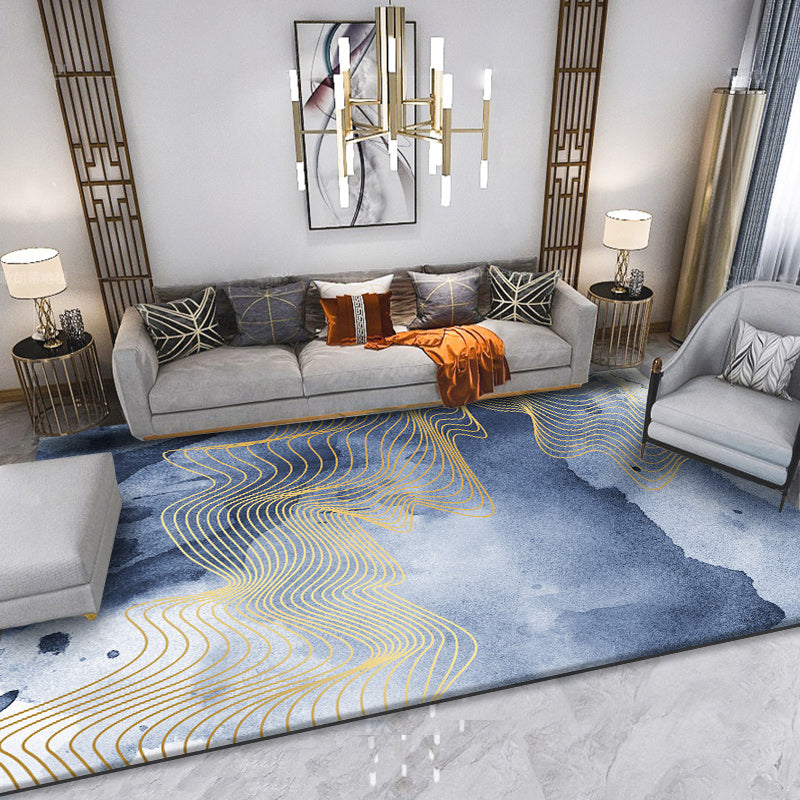 Multicolor Luxury Area Carpet Polyester Ink Print Rug Non-Slip Backing Carpet for Home Decoration