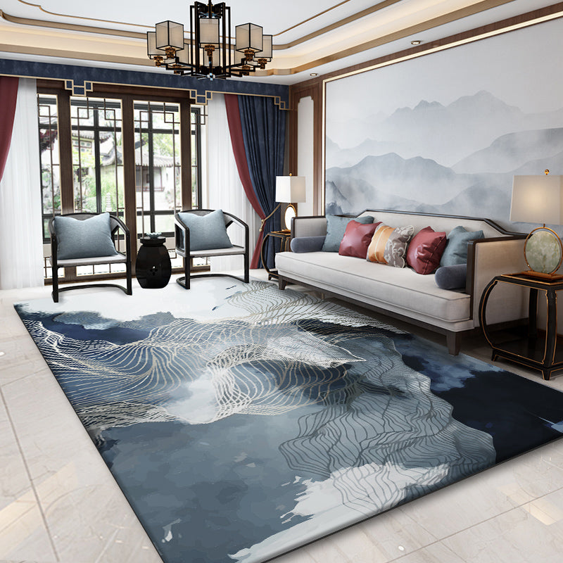 Multicolor Luxury Area Carpet Polyester Ink Print Rug Non-Slip Backing Carpet for Home Decoration