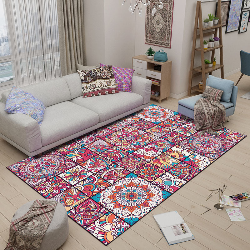 Tapis de carreaux florentins coloré le tapis de support marocain distinctif