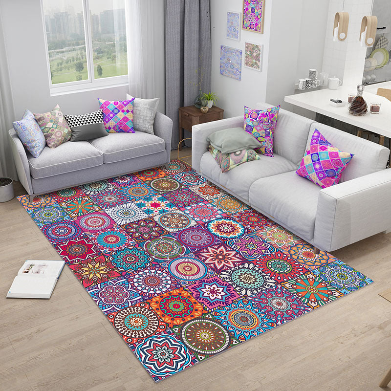 Tapis de carreaux florentins coloré le tapis de support marocain distinctif