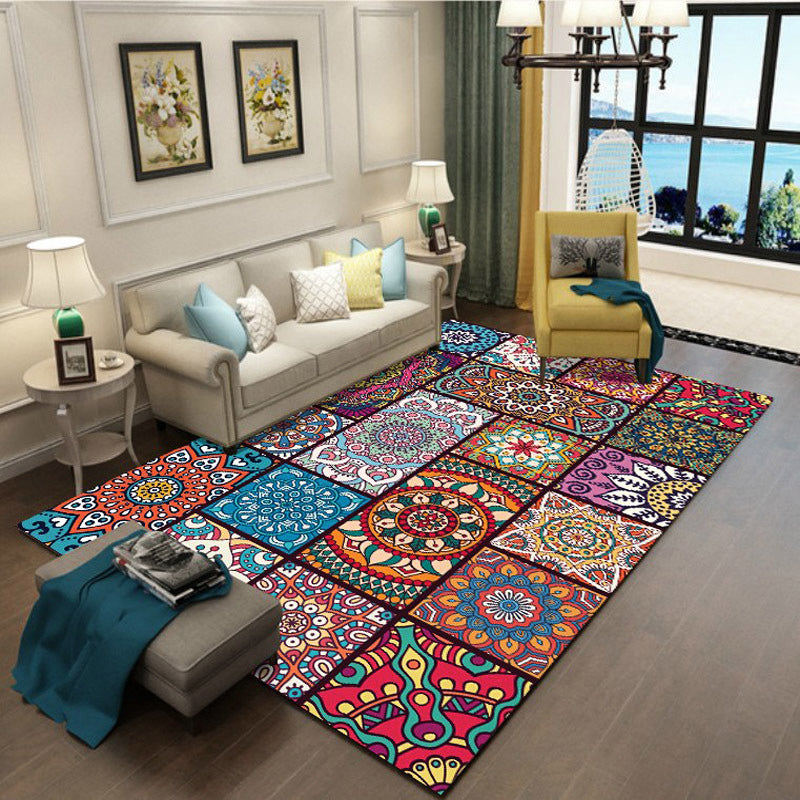 Tapis de carreaux florentins coloré le tapis de support marocain distinctif