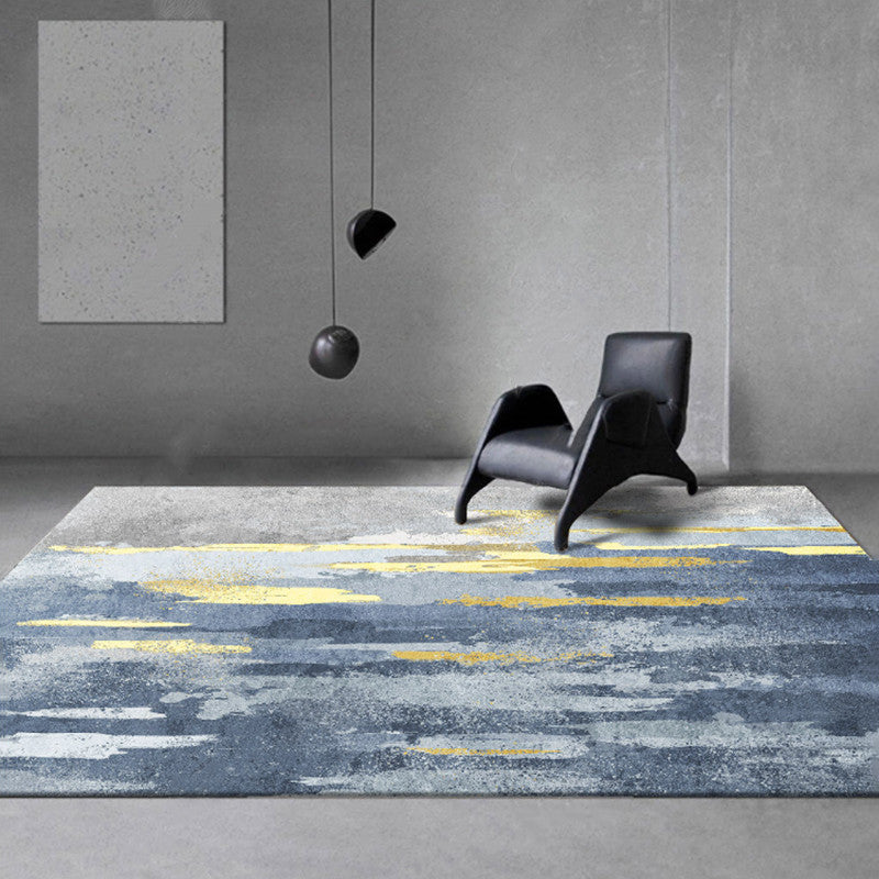 Light Color Nordic Rug Polyester Carpet Color Blooming Indoor Rug Non-Slip Backing for Living Room