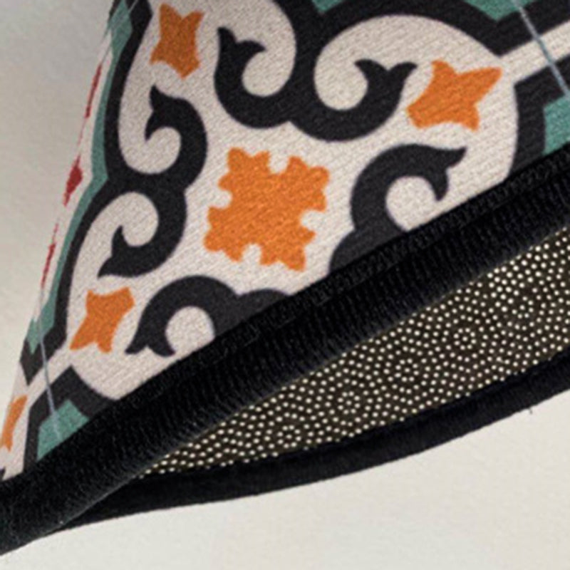 Aesthetic Flower Print Rug European Style Polyester Carpet Friendly Washable Rug for Home Decor