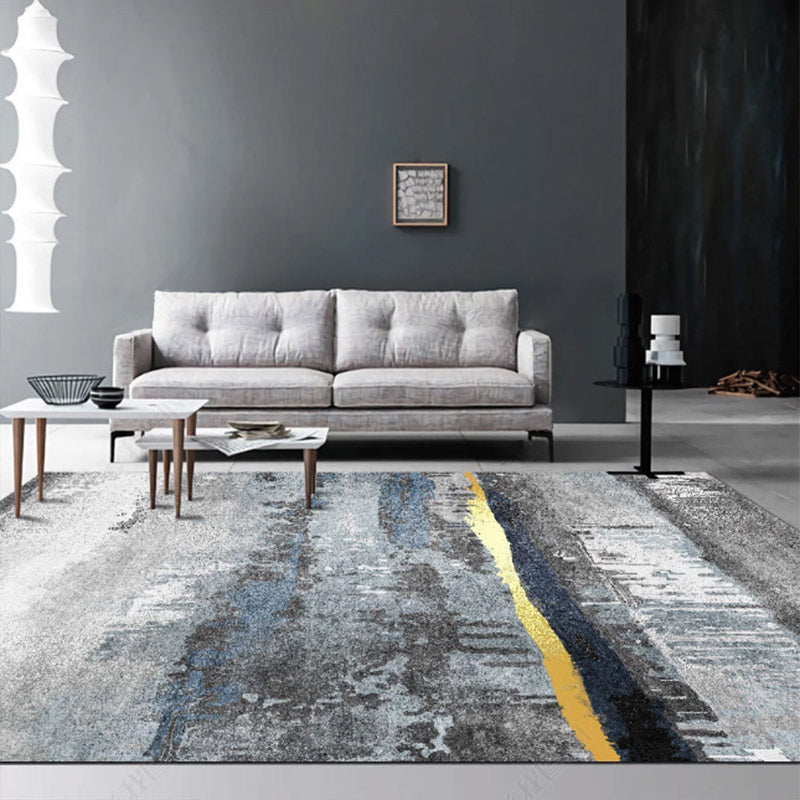 Color Mixed Creative Indoor Rug Polyester Ink Traces Carpet Non-Slip Backing Rug for Home Decoration