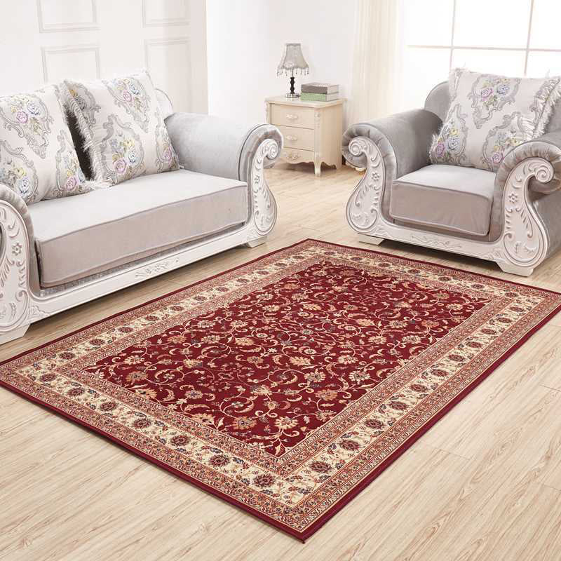 Victoria Flower Print Rug Antique Comfort Polyester Rug Non-Slip Backing Carpet for Living Room