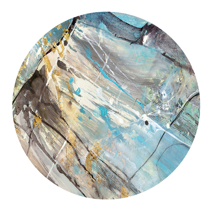 Round Color Mixed Home Decoration Carpet Modern Ink Traces Area Rug Polyester with Easy Care Rug