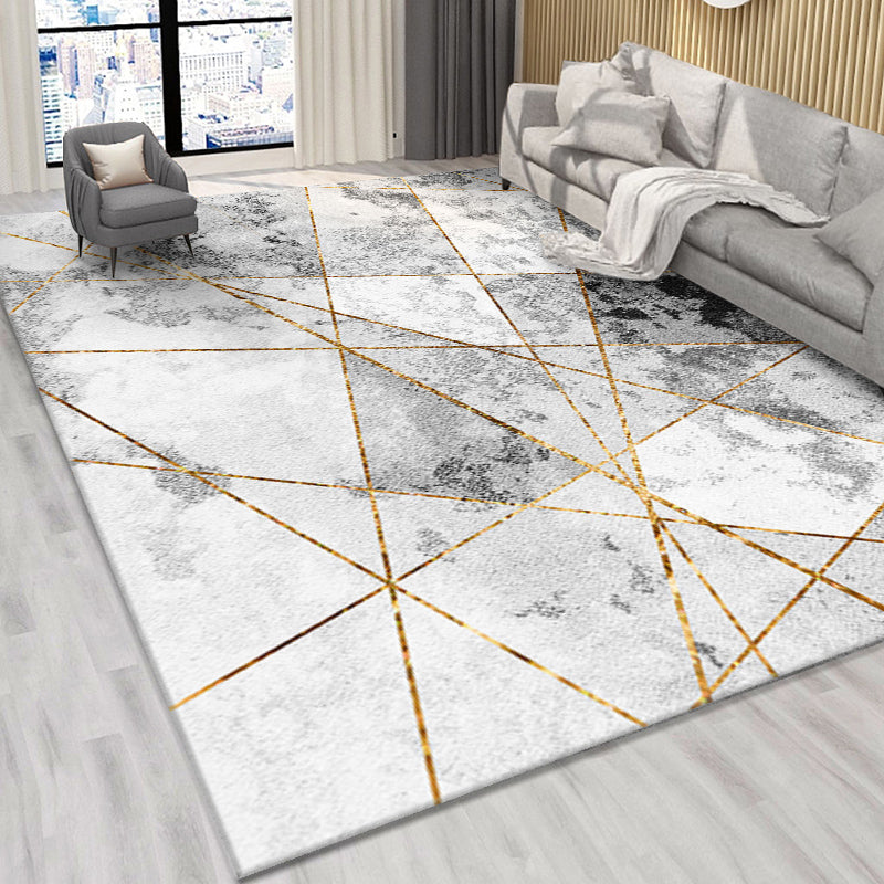 Color Mixed Home Decoration Carpet Modern Abstract Lines Area Rug Polyester with Easy Care Rug