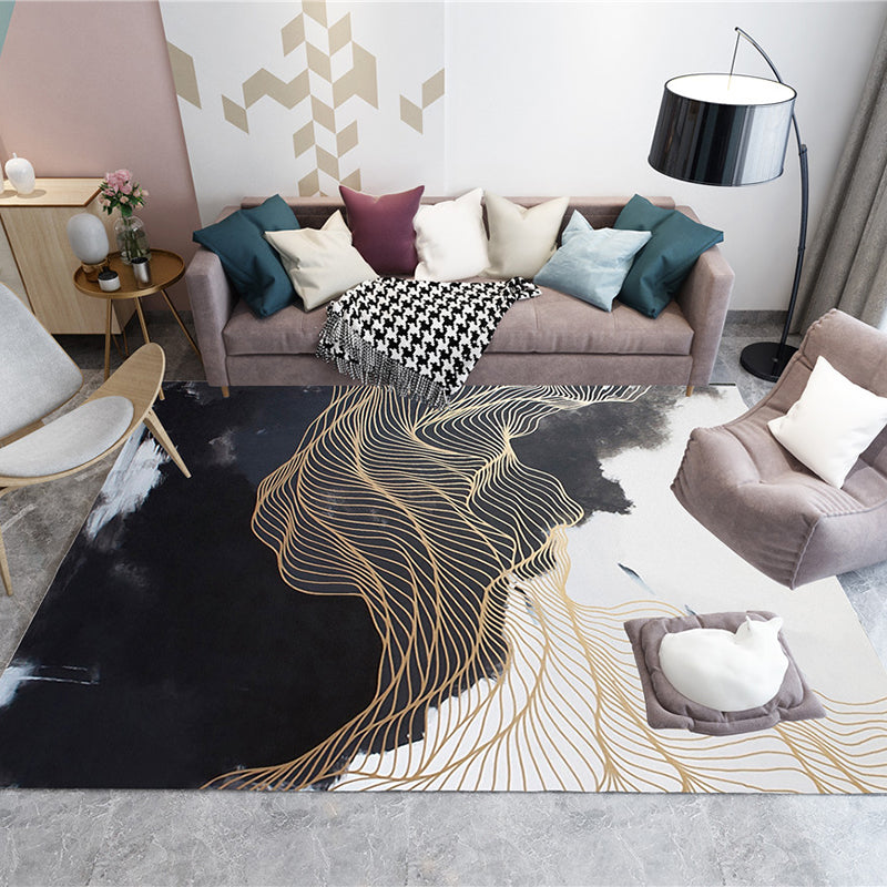Kleur gemengd woondecoratietapijt Causale kleur bloeiend vloerkleed Polyester met vlekbestendig vloerkleed