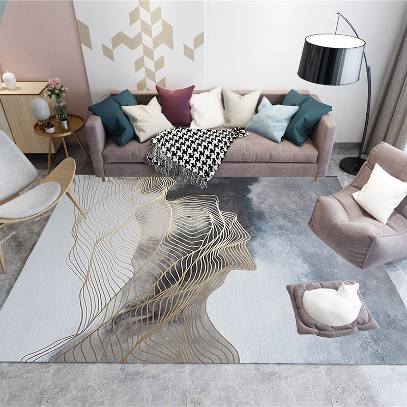 Color Mixed Home Decor Carpet Causal Color Blooming Area Rug Polyester with Stain Resistant Rug