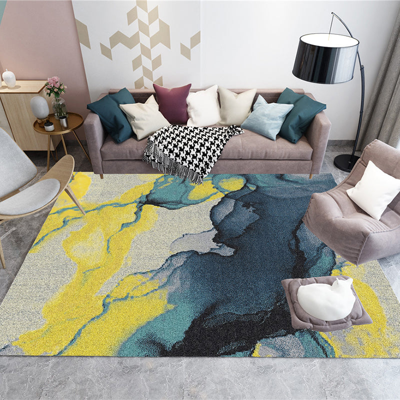 Color Mixed Home Decor Carpet Causal Color Blooming Area Rug Polyester with Stain Resistant Rug