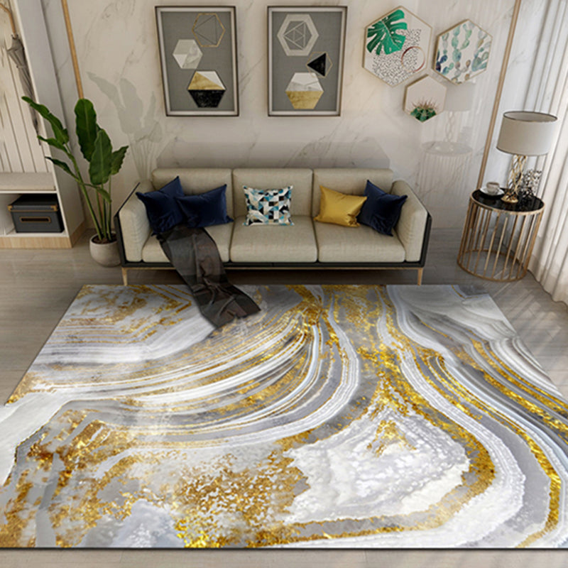 Modern Color Blooming Rug Color Mixed Polyester Area Carpet Stain Resistant Rug for Living Room