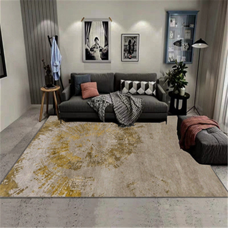 Color Mixed Relaxing Carpet Polyester Abstract Lines Indoor Rug Anti-Slip Backing Rug for Home Decor