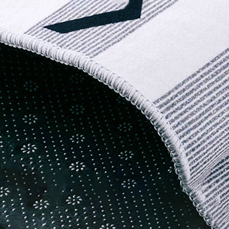 Minimalist Abstract Printed Rug Gray Tone Polyester Area Carpet Non-Slip Backing Rug for Bedroom