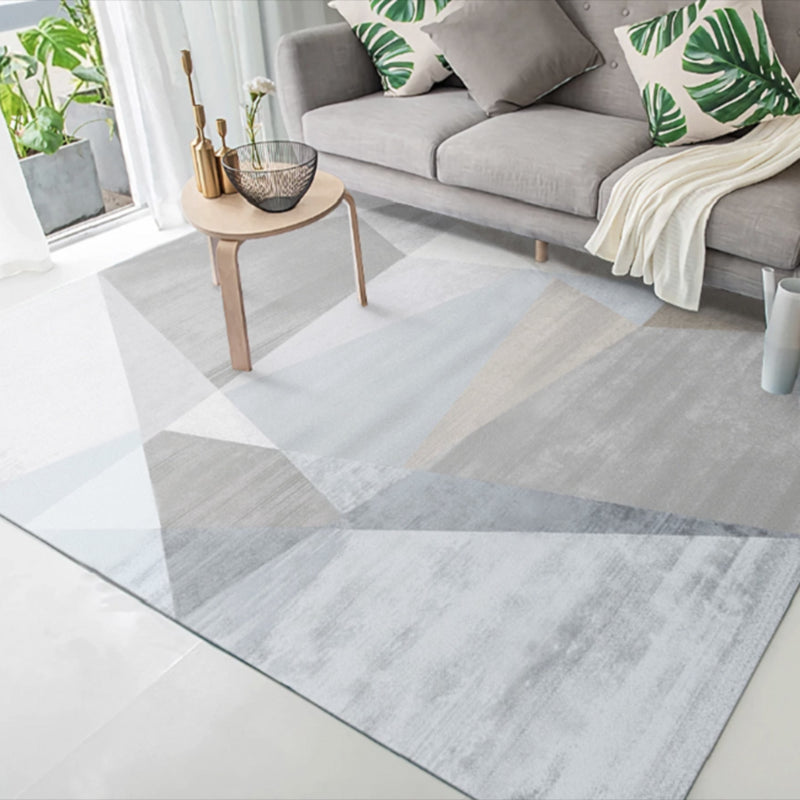 Multicolor Minimalist Indoor Rug Polyester Geometric Print Carpet Easy Care Rug for Home Decoration