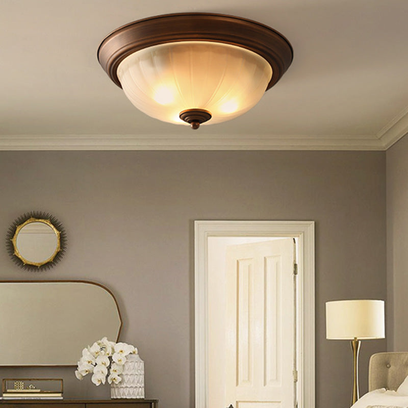 Plafonnier encastré avec abat-jour en verre, plafonnier d'intérieur en forme de bol de Style campagnard américain
