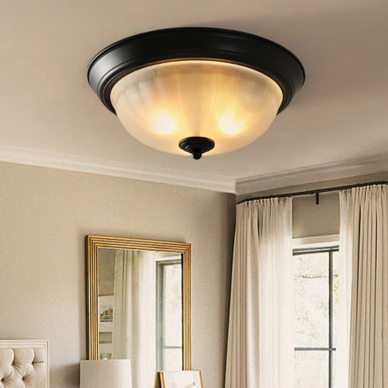 Plafonnier encastré avec abat-jour en verre, plafonnier d'intérieur en forme de bol de Style campagnard américain