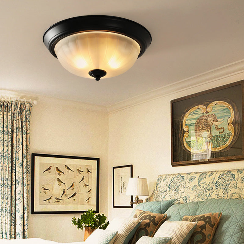 Plafonnier encastré avec abat-jour en verre, plafonnier d'intérieur en forme de bol de Style campagnard américain