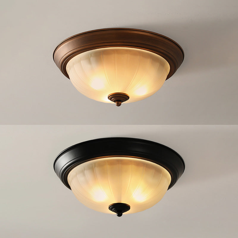 Plafonnier encastré avec abat-jour en verre, plafonnier d'intérieur en forme de bol de Style campagnard américain